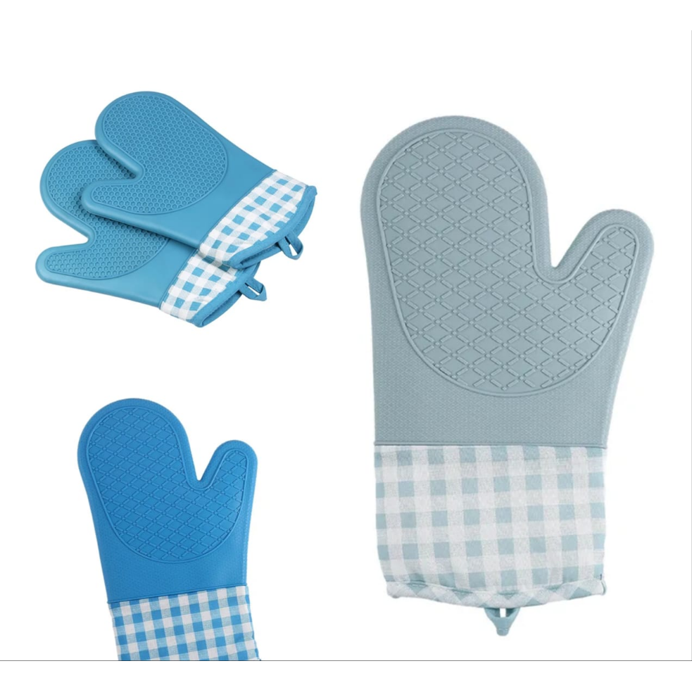 Silicon Oven Gloves (2pcs) | Insulated, Waterproof, Non Slip Design | 28cm x 18cm