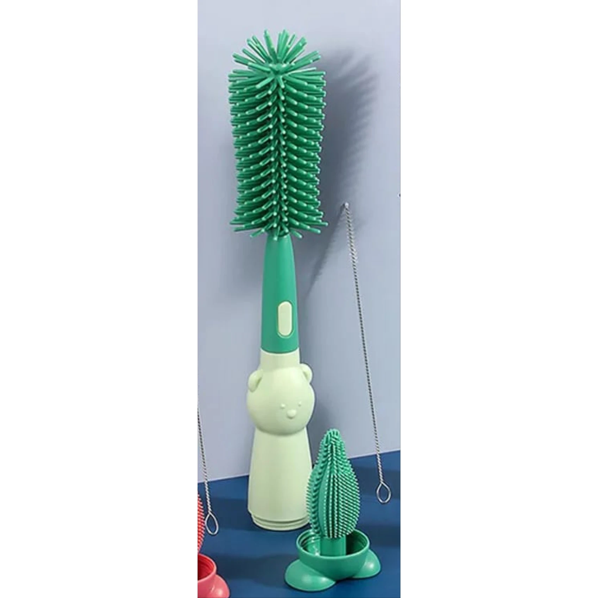 Silicone Bottle Brush Set 360° Rotating Baby Pacifier, Nipple, Cup Cleaning Brushes with Soft Head, Food Grade Material Cleaning Tools Cleaning Brushes & Wipes