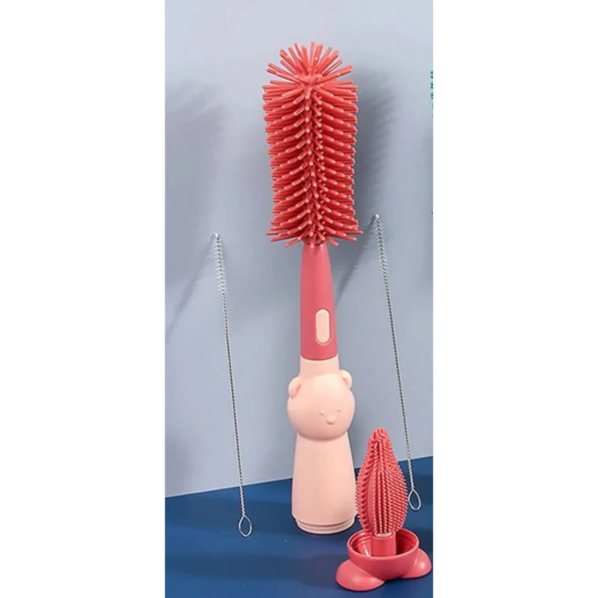 Silicone Bottle Brush Set 360° Rotating Baby Pacifier, Nipple, Cup Cleaning Brushes with Soft Head, Food Grade Material Cleaning Tools Cleaning Brushes & Wipes