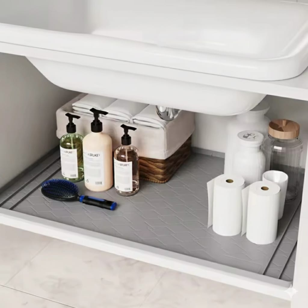 Silicone Waterproof Under Sink Shelf Mat 86.4×58.5cm
