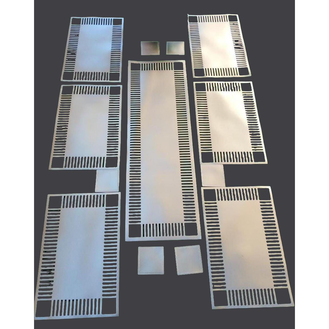 Silver Classy Placemats Set with Table Runner and Optional Coasters