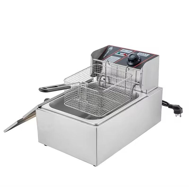 Single Electric Fryer |Stainless Steel Deep Fryer for Home and Commercial Use, Fast Heating Fryer