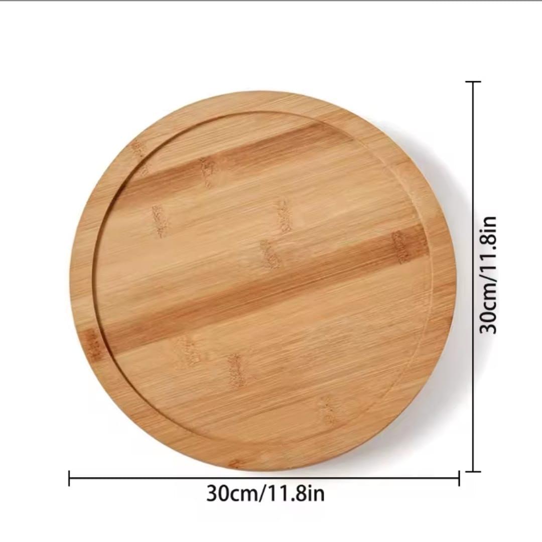 Single Layer Bamboo Rotating Spice Rack Lazy Susan Organizer 360° Turntable.