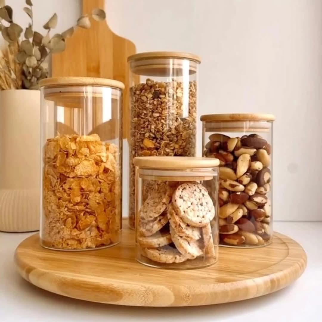 Single Layer Bamboo Rotating Spice Rack Lazy Susan Organizer 360° Turntable.