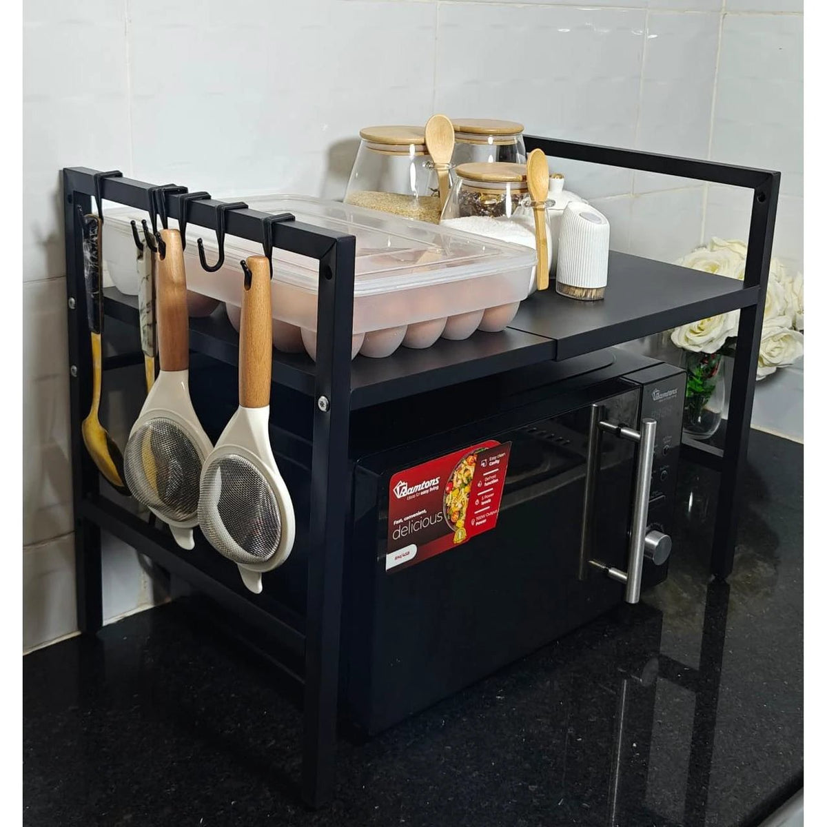 Single Layer Heavy Duty Adjustable Microwave Stand Carbon Steel Microwave stand Microwave Cabinets