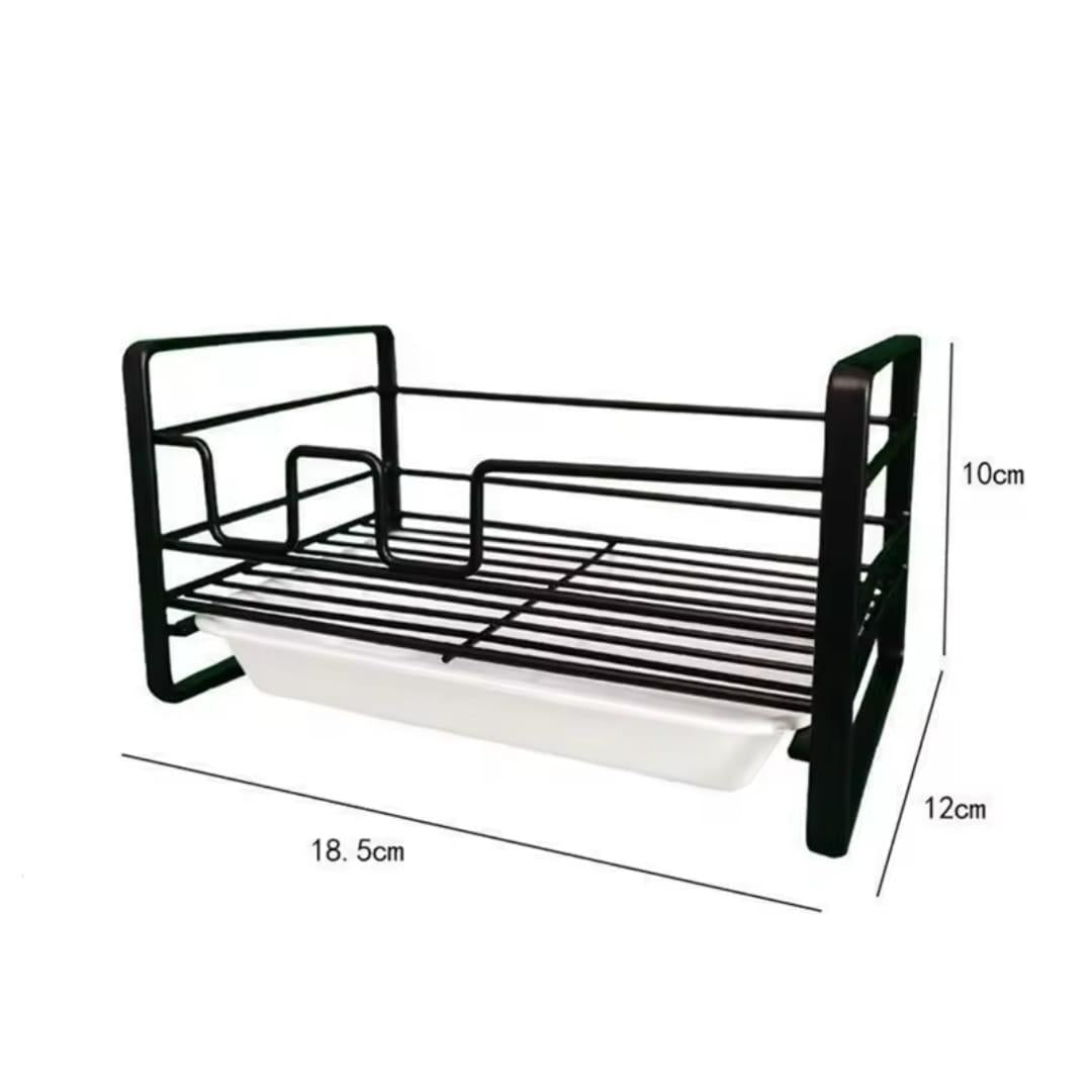 Sink Caddy with Water Tray – Carbon Steel, Anti-Rust Kitchen Organizer