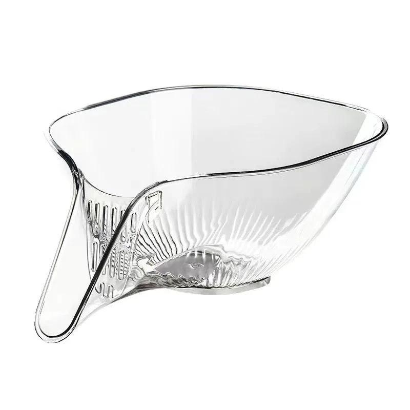Sink Strainer Drainer Basket Colander Multi Functional Sink Rinse & Drain Basket Clear Grey Utensils Sink Caddies