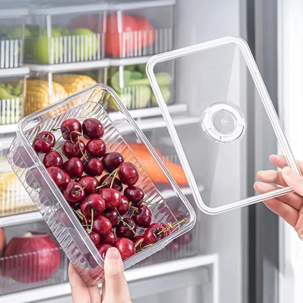 Sleek Acrylic Fridge Storage Container with Date Tracker – 24.5x16.2x11.5cm Fridge Storage Food Storage Containers