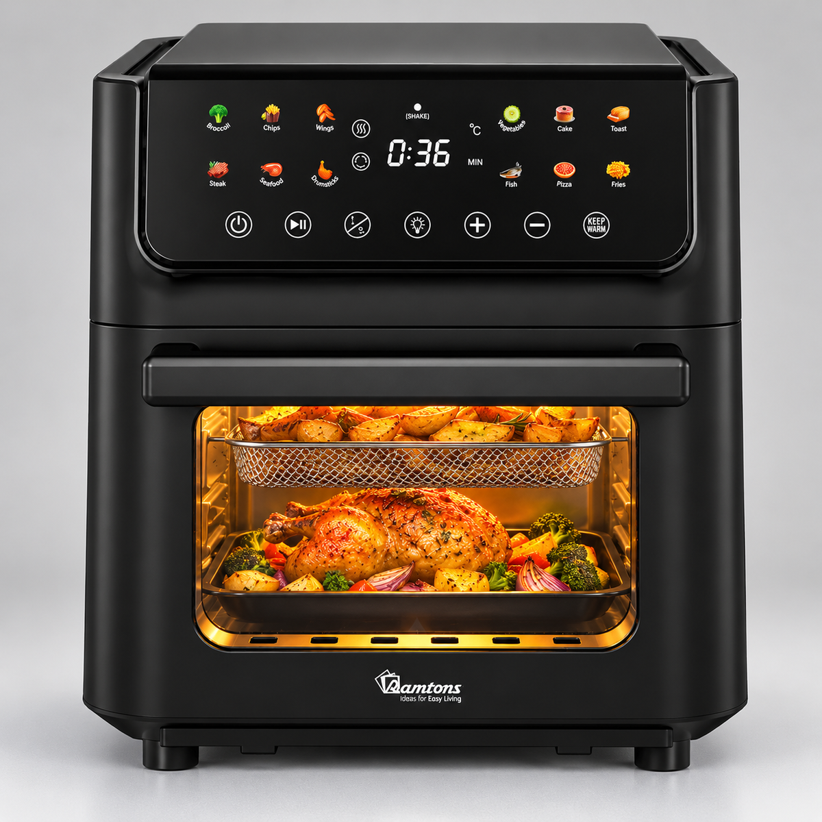 Ramtons 12L Air Fryer Oven 1800W – Black