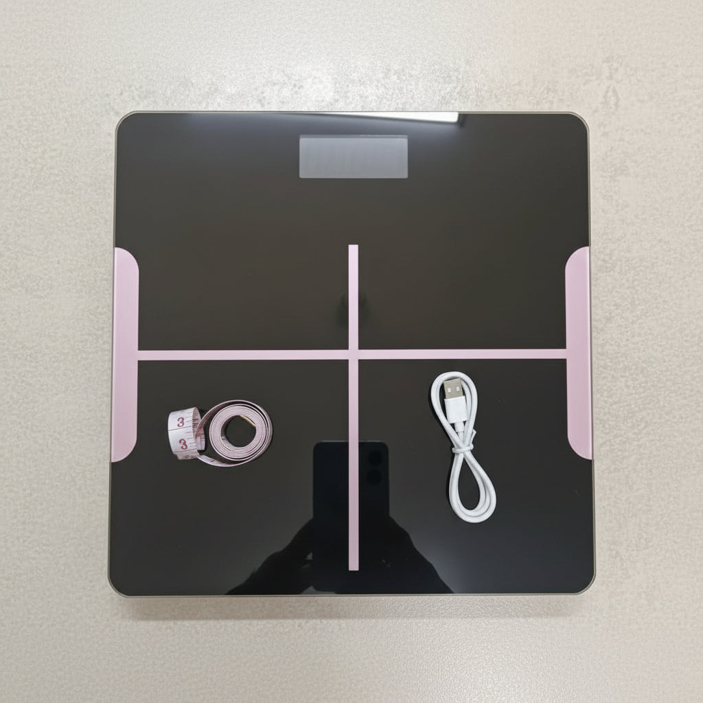 Smart Digital Electronic Body Scale USB Rechargeable with LCD Display Scale Body Weight Scales