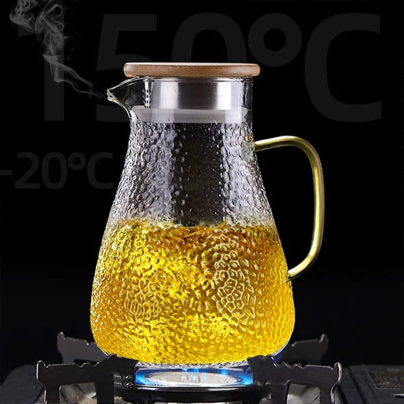 Snowflake Transparent Teapot Coffee Juice Lemonade Jug | 9pcs Set | Borosilicate Glass | 1800ml