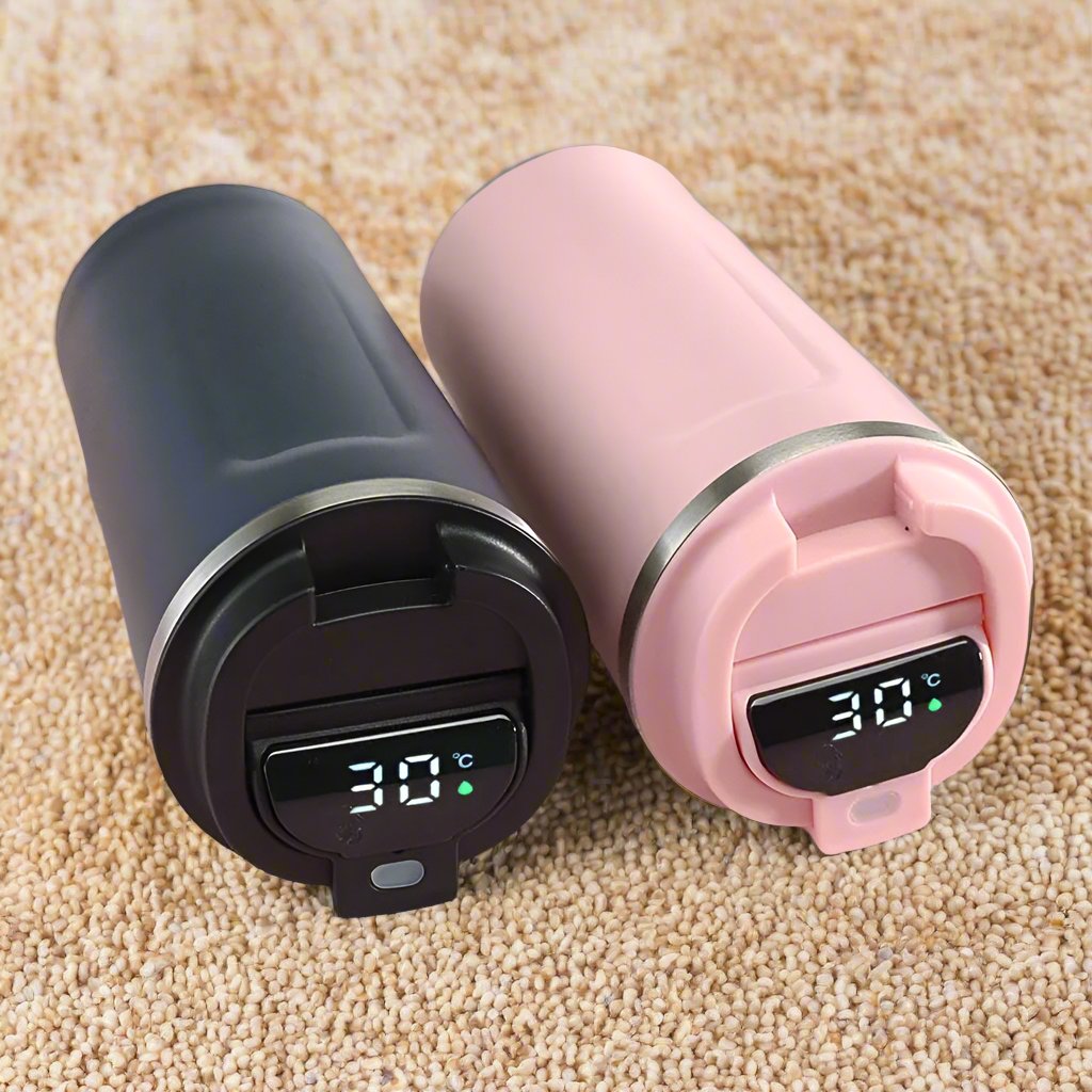 Stainless Steel 550ml Capacity Digital Stainless Steel Coffee Mug Thermal Insulated Flask with LED Temperature Display 8 to 10 hours Travel Mug