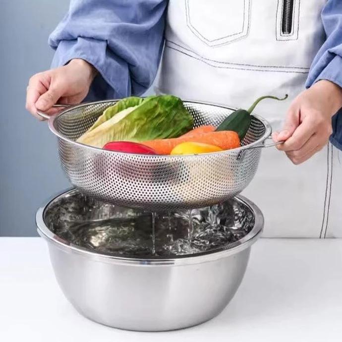 Stainless Steel Basket Strainer/Colander Multi Use Kitchen Drain Bowl for Fruits, Veggies & Rice Colanders