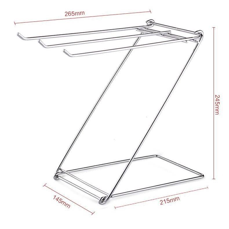 Stainless Steel Dish Cloth & Towel Rack – Z-Shape 3-Bar Holder for Kitchen or Bathroom