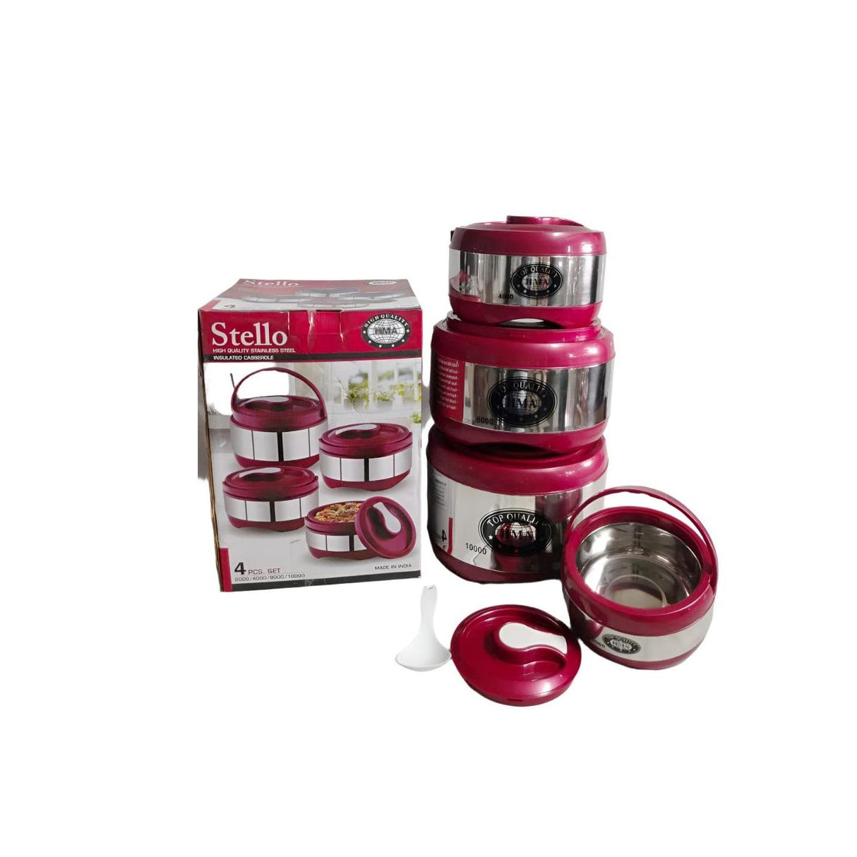 Stainless Steel Insulated Hotpot | Stello Jumbo 4-Piece Set | Premium Food Storage & Serving Containers