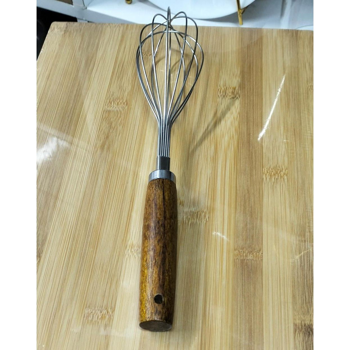 Stainless Steel Kitchen Accessories with Wooden Handles–Whisk, Spatula, Ice Cream Scoop