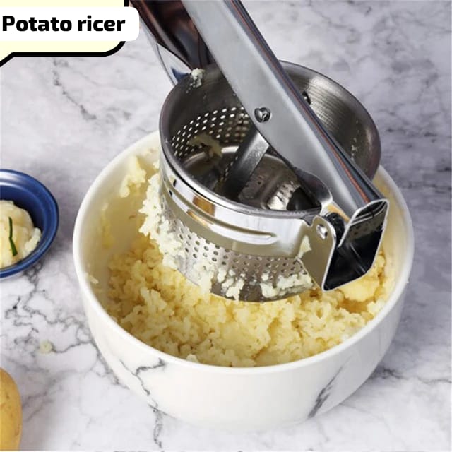 Stainless Steel Potato Masher and Ricer Press for Vegetables and Fruits
