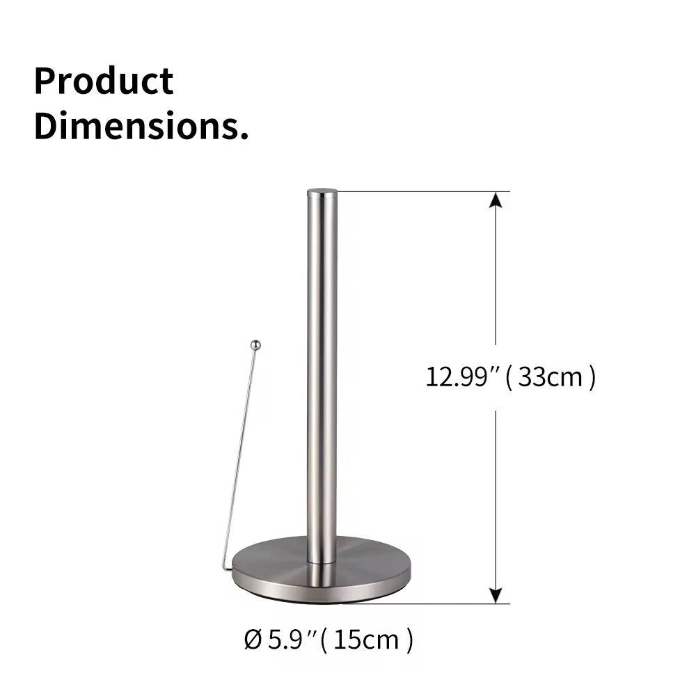 Stainless Steel Rust-Free Paper Towel Holder with Stable Round Base