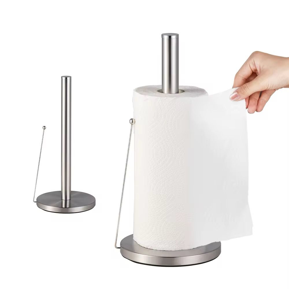 Stainless Steel Rust-Free Paper Towel Holder with Stable Round Base