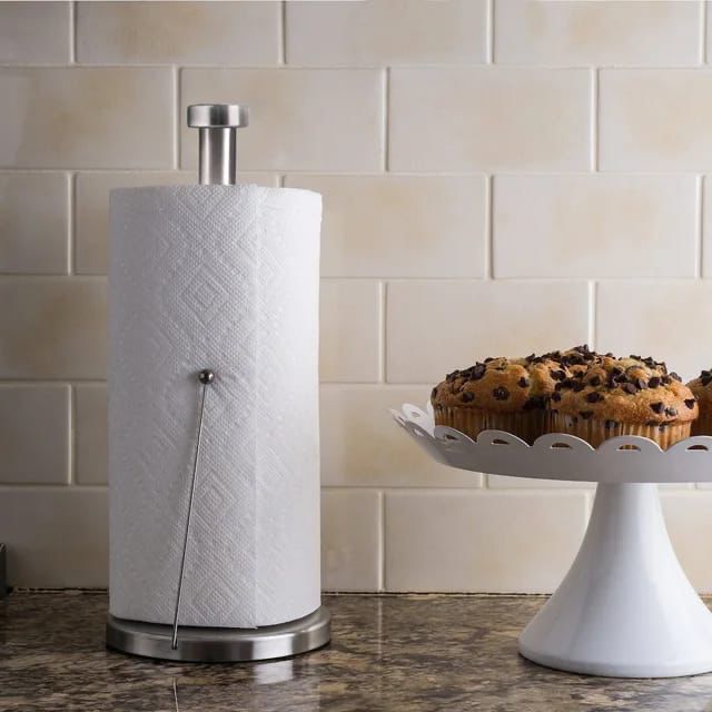 Stainless Steel Rust-Free Paper Towel Holder with Stable Round Base