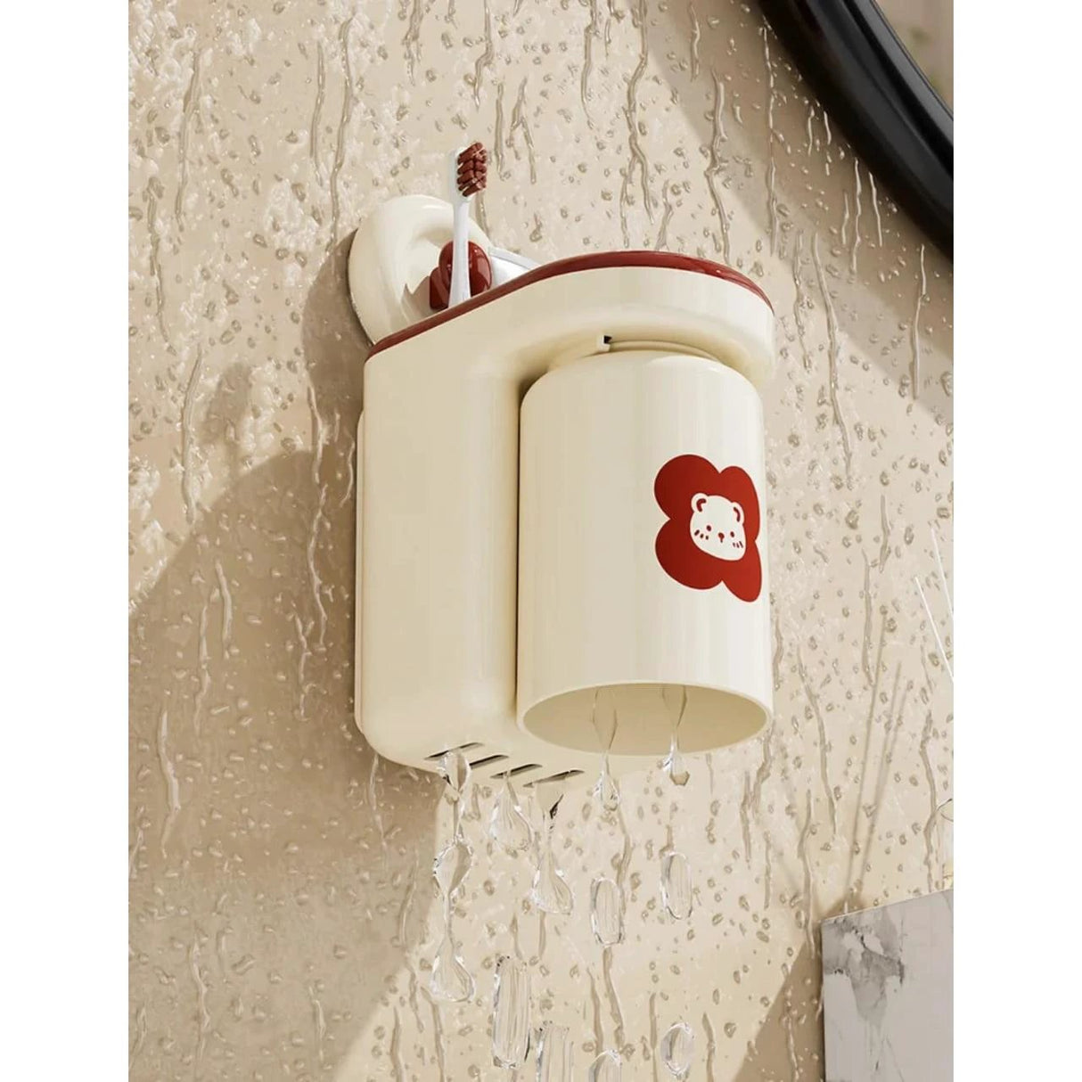 Strong Adhesive Wall Mounted Toothbrush Cup Rack for Modern Bath Spaces Toothbrush holder Toothbrush Holders