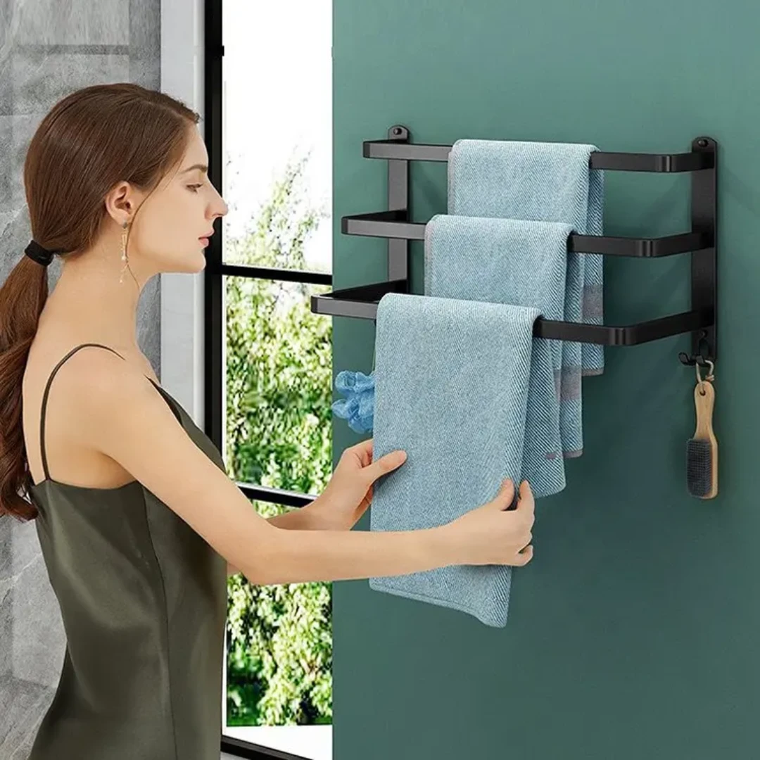 Stylish Towel Rack | Modern 60cm Bathroom Organizer Bathroom Storage Towel Racks