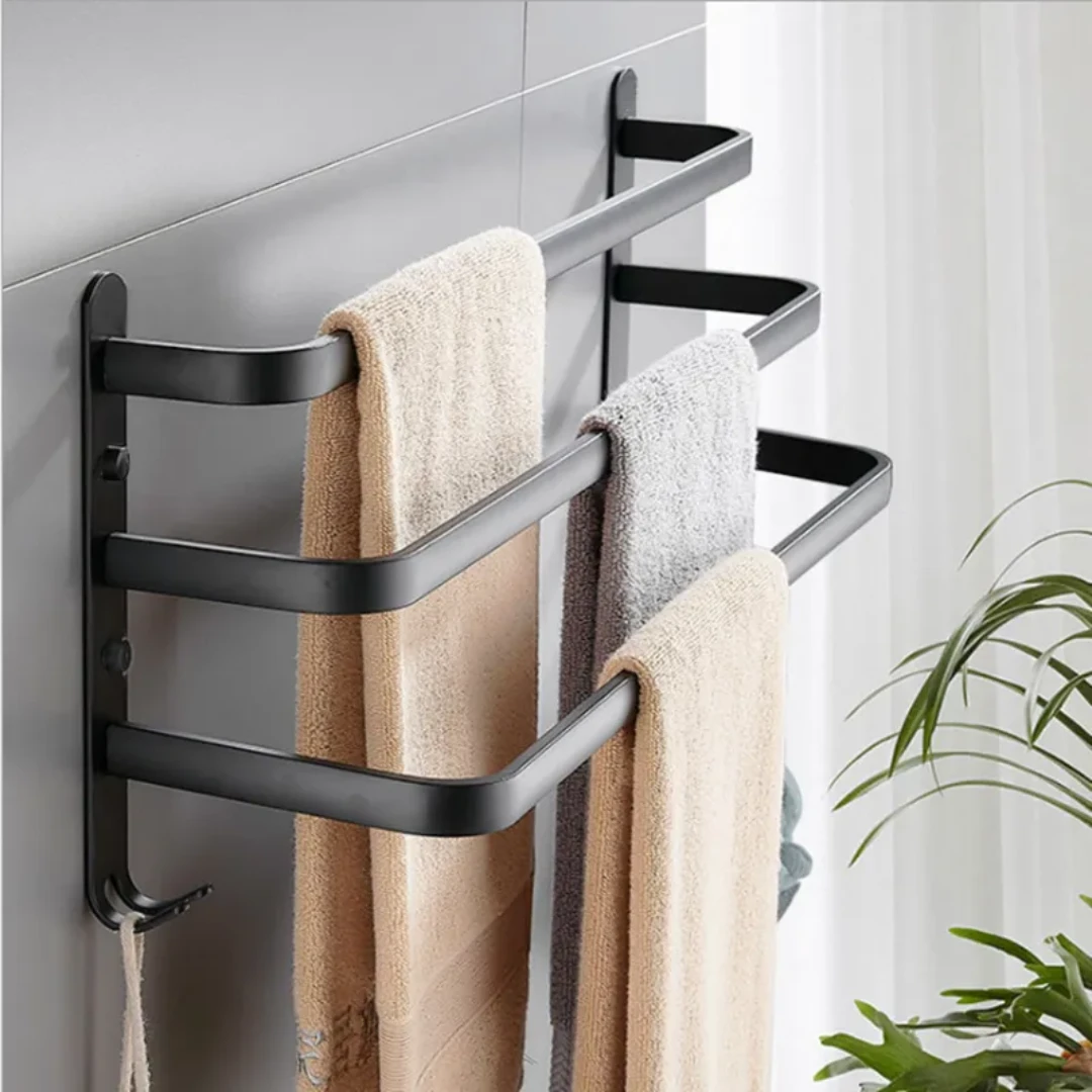 Stylish Towel Rack | Modern 60cm Bathroom Organizer Bathroom Storage Towel Racks