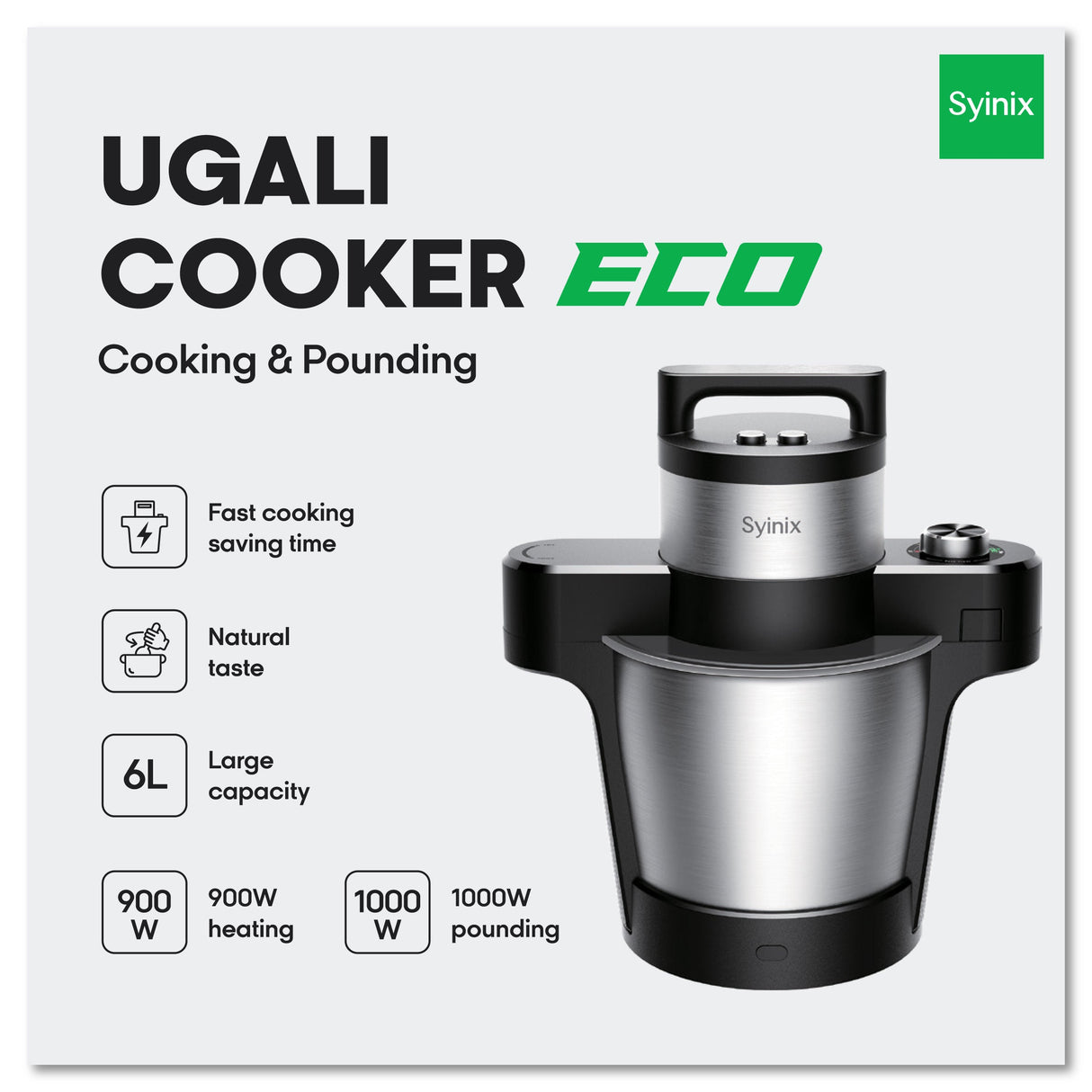 Syinix Ugali Cooker Eco Multifunctional Food Processor 6L Capacity