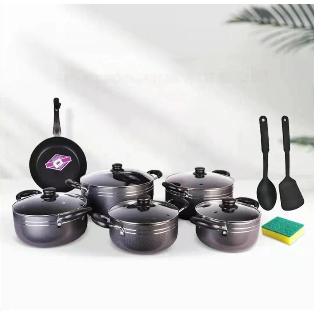 TC Cookware Set with Pots 20cm to 30cm and 26cm Frying Pan Cookware Cookware Sets
