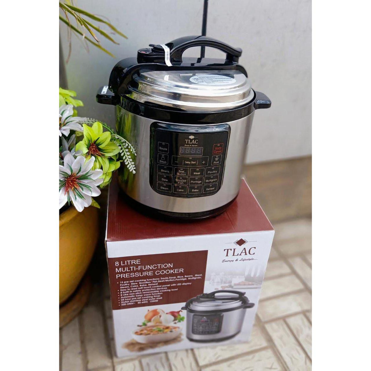 TLAC 8 Litre Electric Pressure Cooker 1250W with 1 Year Warranty