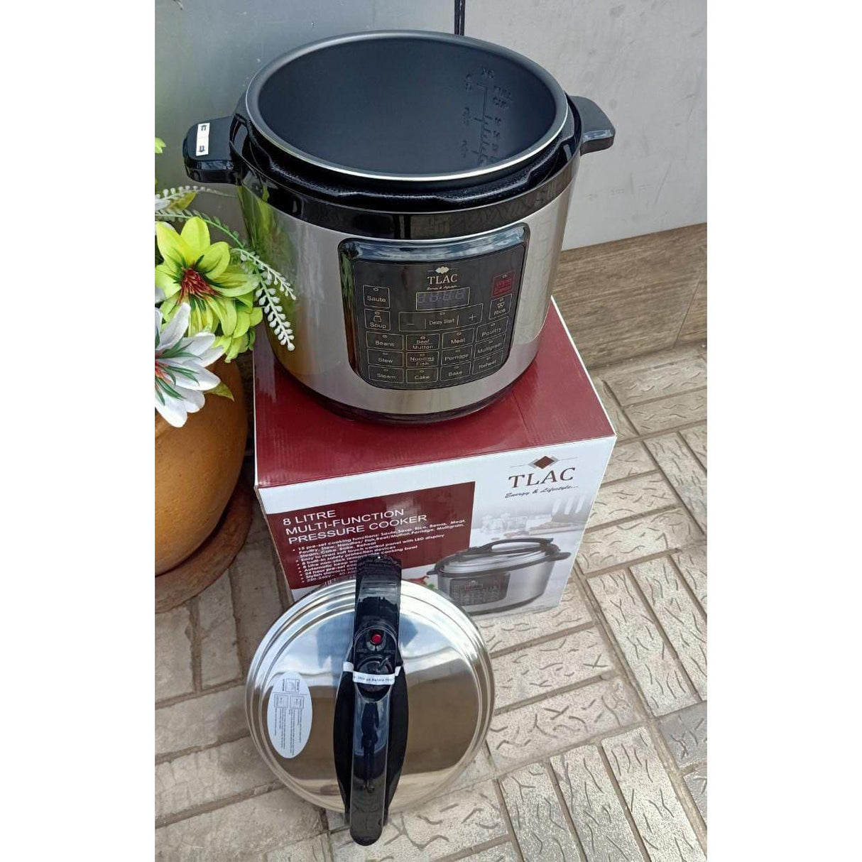 TLAC 8 Litre Electric Pressure Cooker 1250W with 1 Year Warranty