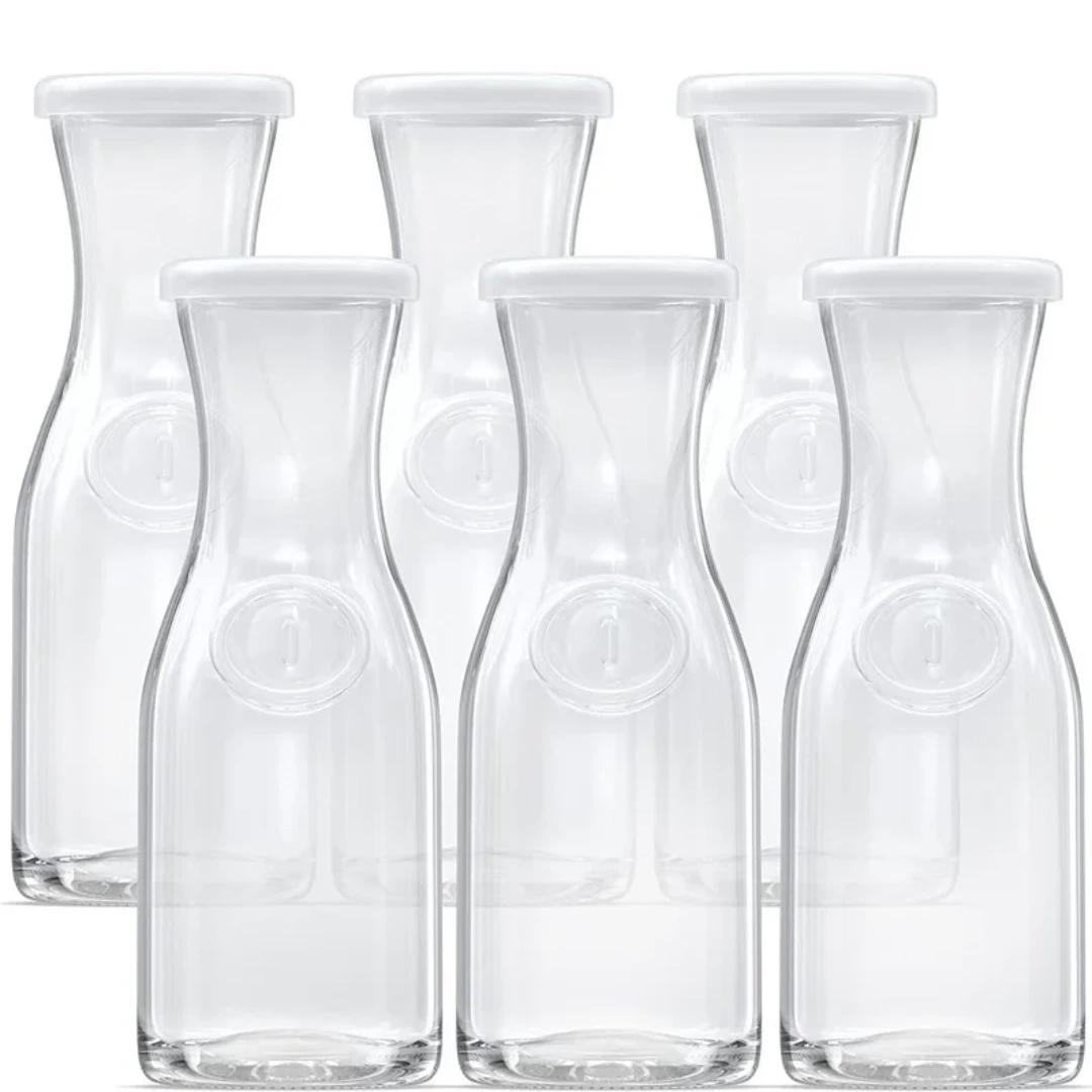 Transparent Aqua Water Pitcher 500ml/1000ml Borosilicate Glass Beverage Bottle with Color Lid Heat Resistant & Stylish. Black November Serving Pitchers & Carafes