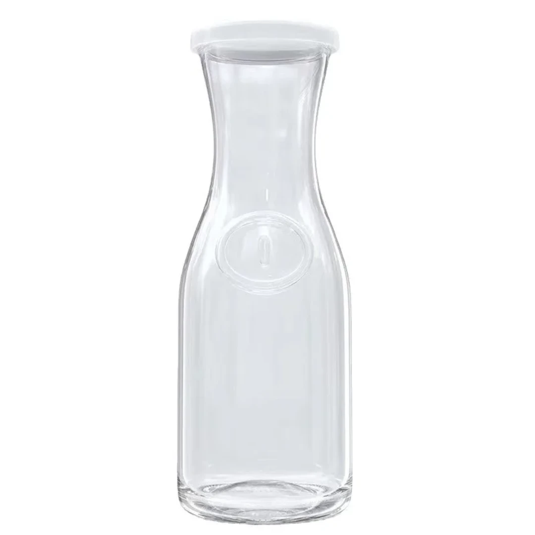 Transparent Aqua Water Pitcher 500ml/1000ml Borosilicate Glass Beverage Bottle with Color Lid Heat Resistant & Stylish. Black November Serving Pitchers & Carafes
