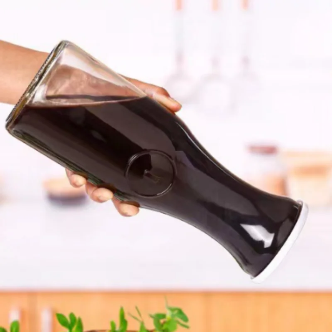 Transparent Aqua Water Pitcher 500ml/1000ml Borosilicate Glass Beverage Bottle with Color Lid Heat Resistant & Stylish.