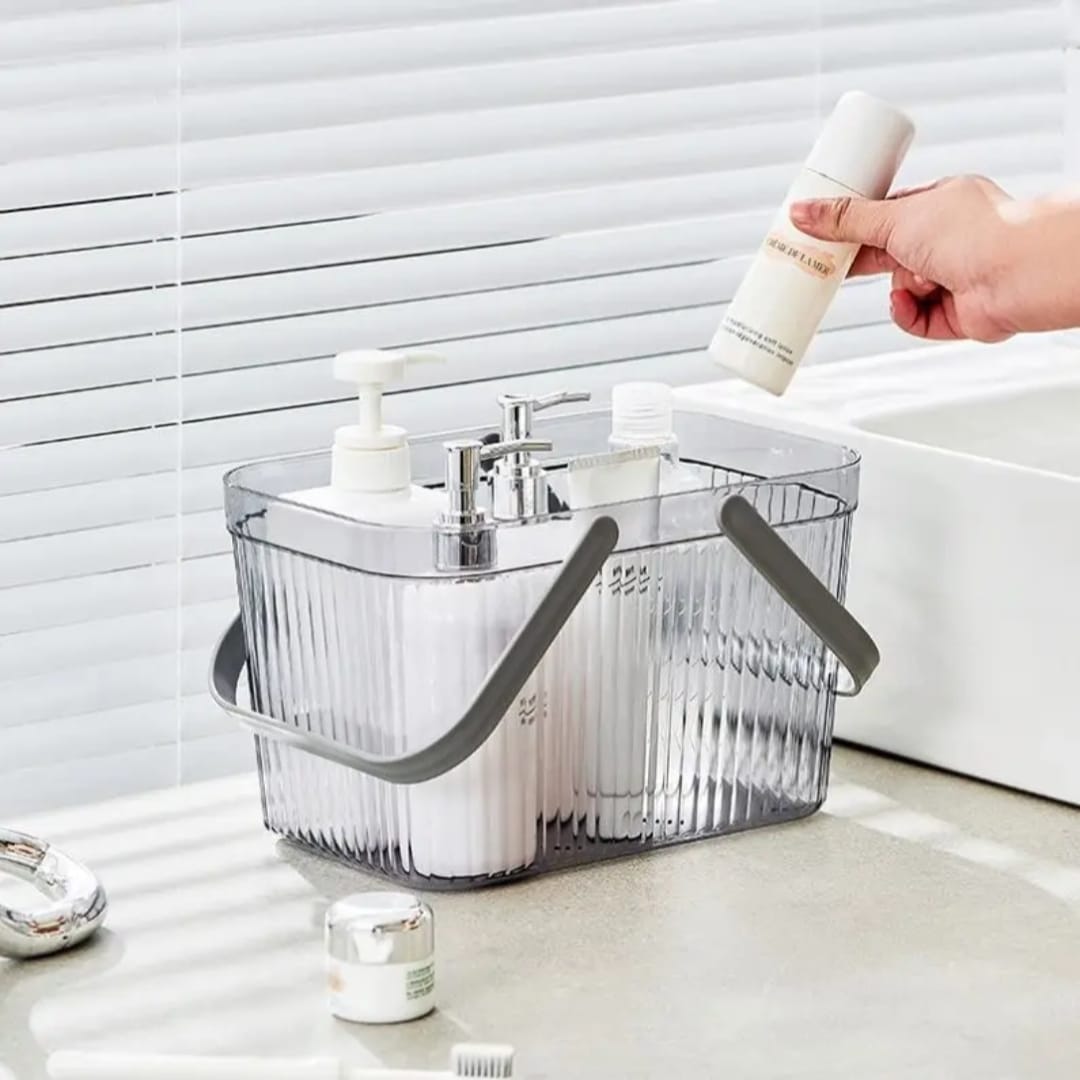 Transparent Bathroom Drain Basket with Handle