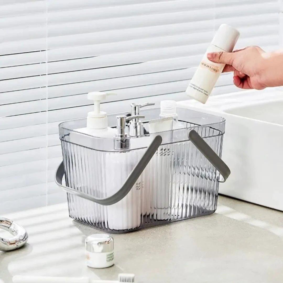 Transparent Bathroom Drain Basket with Handle Vegetable drainer Dish Racks & Drain Boards