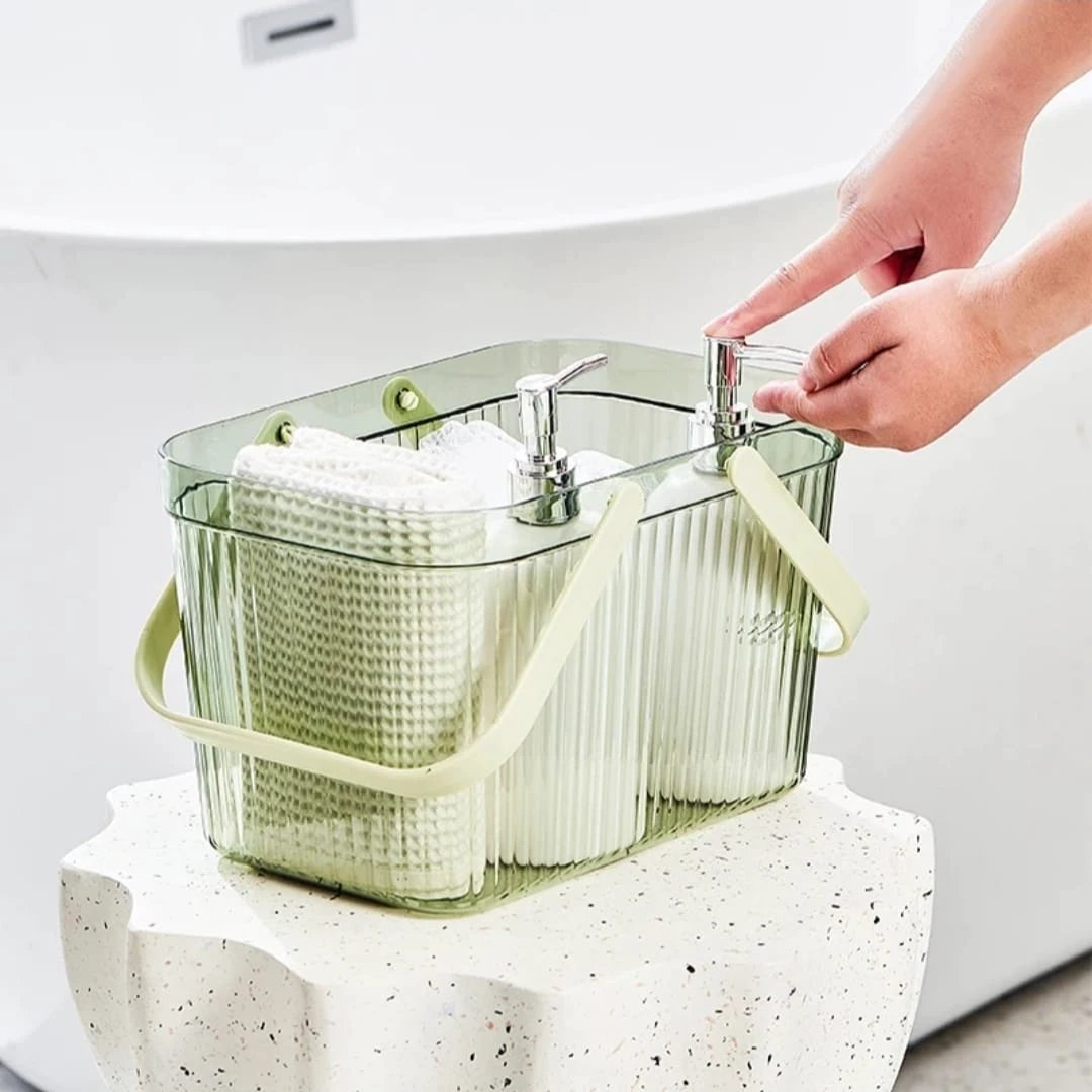 Transparent Bathroom Drain Basket with Handle Vegetable drainer Dish Racks & Drain Boards