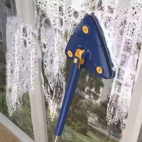 Triangle 360° Adjustable Cleaning Mop – Self-Squeezing, Multi-Surface Cleaner (Navy Blue)