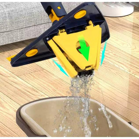 Triangle 360° Adjustable Cleaning Mop – Self-Squeezing, Multi-Surface Cleaner (Navy Blue)