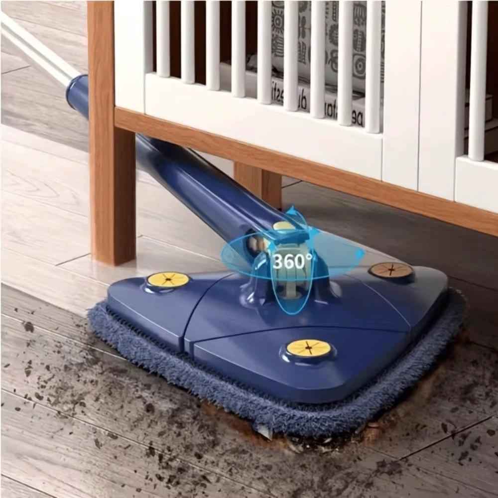 Triangle 360° Adjustable Cleaning Mop – Self-Squeezing, Multi-Surface Cleaner (Navy Blue) Cleaning Tools Mops