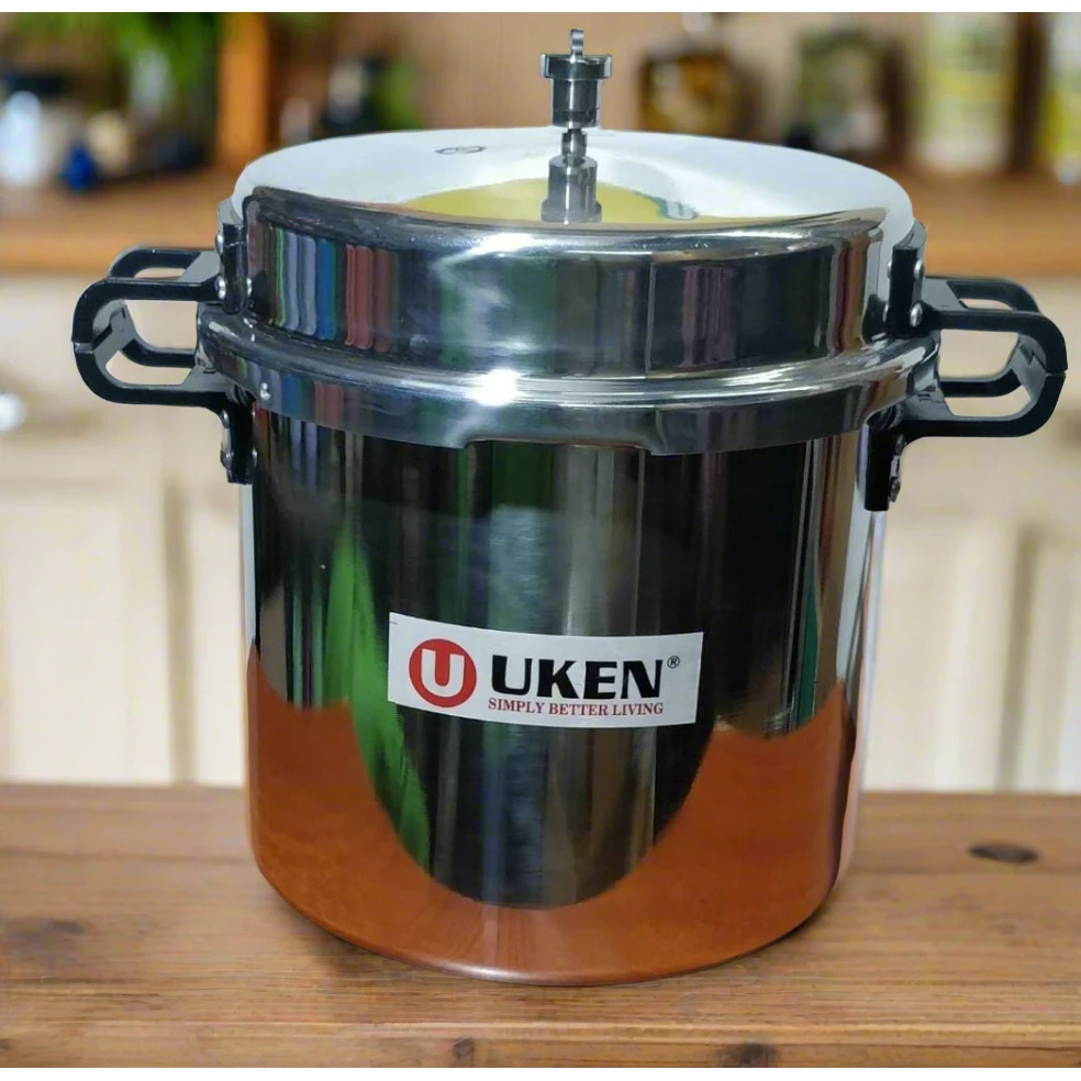 Uken Aluminum Jumbo Pressure Cooker in 18L 20L 22L 25L Sizes for Large Batch Cooking Kitchen Appliances