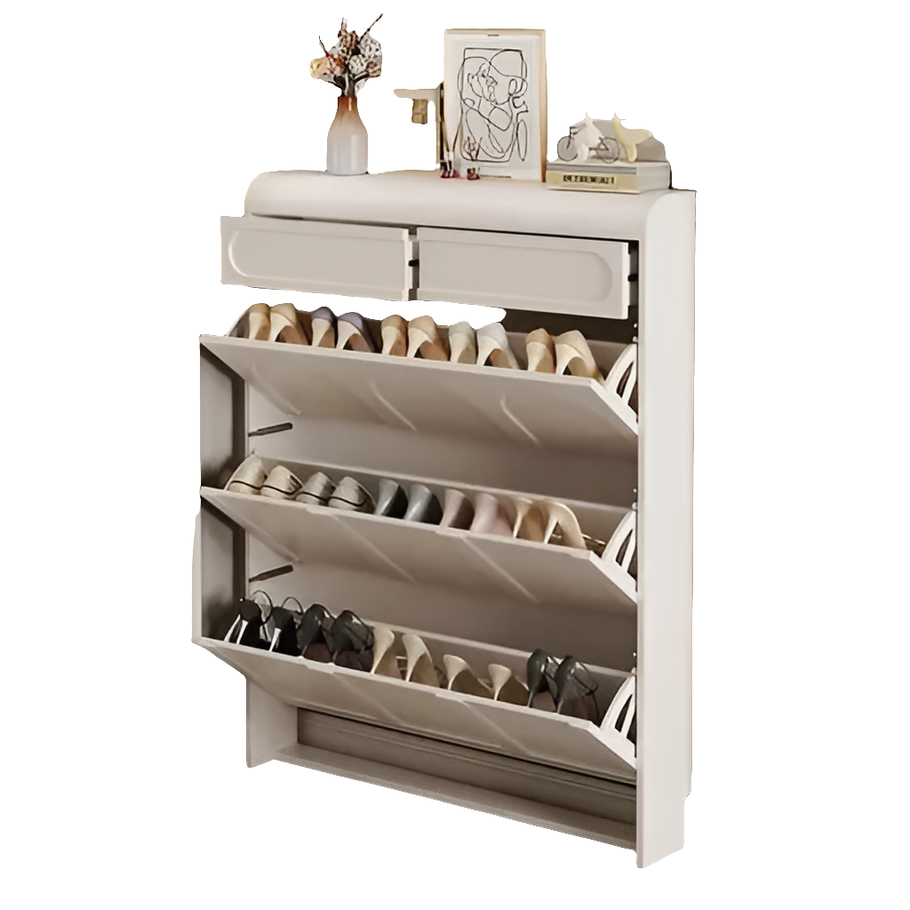 Ultra Slim Bucket Flip Shoe Cabinet Space Saving Modern Multi-Layer Shoe Rack
