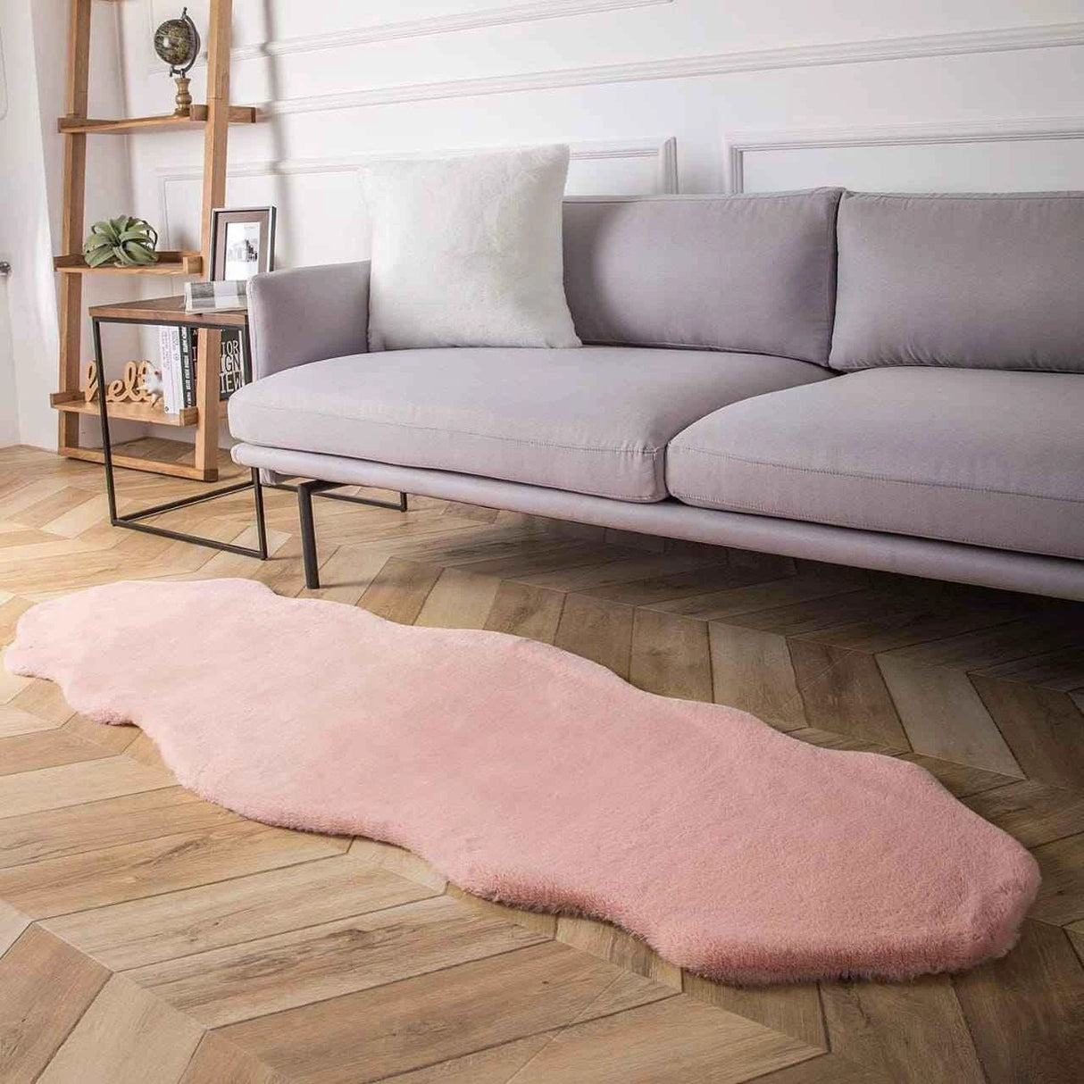 Ultra Soft Rabbit Fur Carpet 60x180cm Irregular Shape Decor Rugs