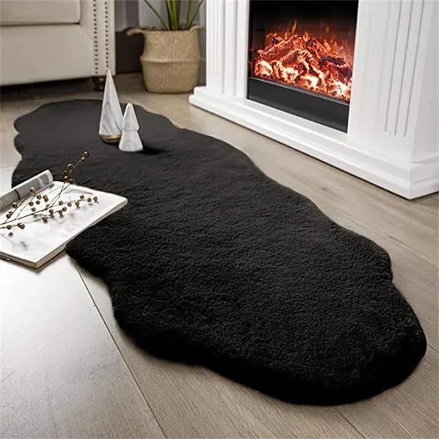 Ultra Soft Rabbit Fur Carpet 60x180cm Irregular Shape Decor Rugs