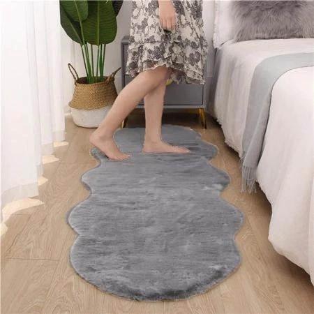 Ultra Soft Rabbit Fur Carpet 60x180cm Irregular Shape Decor Rugs