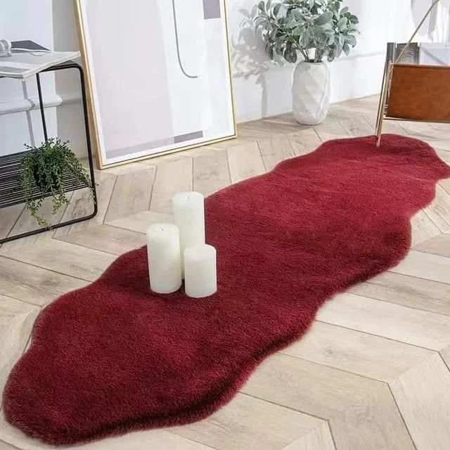 Ultra Soft Rabbit Fur Carpet 60x180cm Irregular Shape Decor Rugs