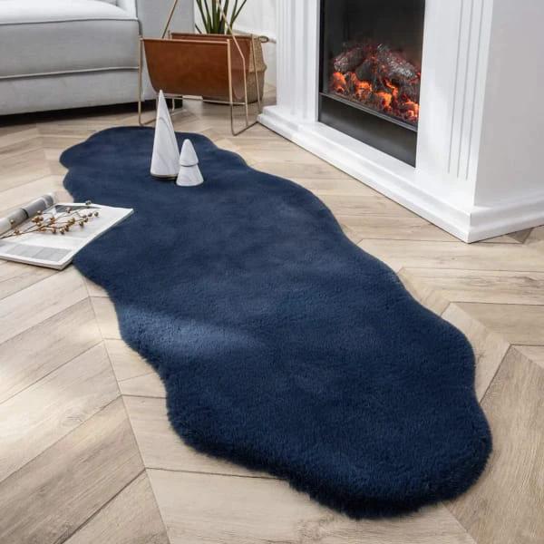 Ultra Soft Rabbit Fur Carpet 60x180cm Irregular Shape Decor Rugs