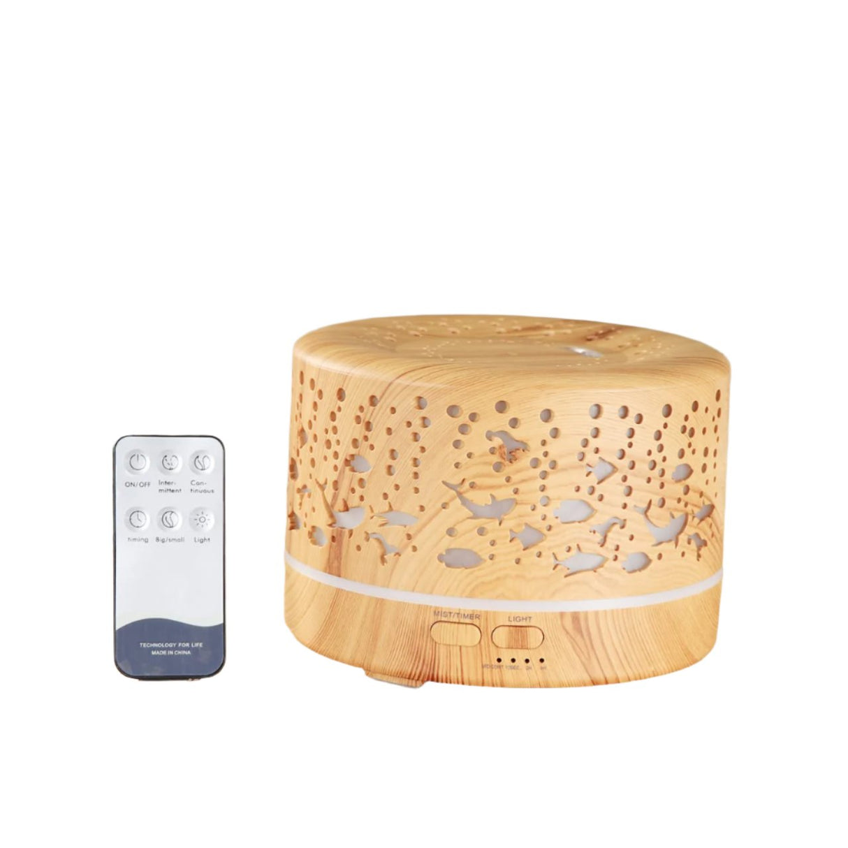 Ultrasonic Aroma Diffuser Humidifier with Remote 500ml Wood Color