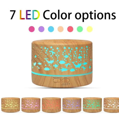 Ultrasonic Aroma Diffuser Humidifier with Remote 500ml Wood Color