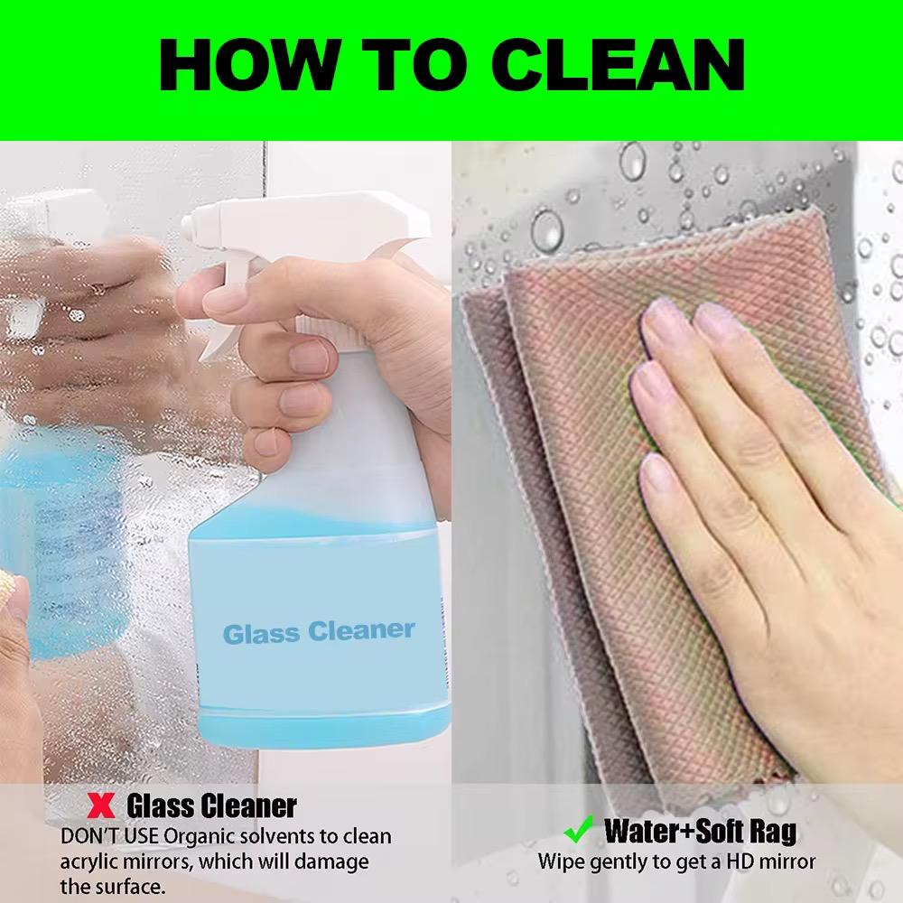 Unbreakable Acrylic Mirror – Self Adhesive Rectangular Design